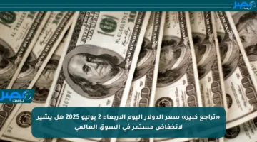 «تراجع كبير» سعر الدولار اليوم الأربعاء 2 يوليو 2025 هل يشير لانخفاض مستمر في السوق العالمي